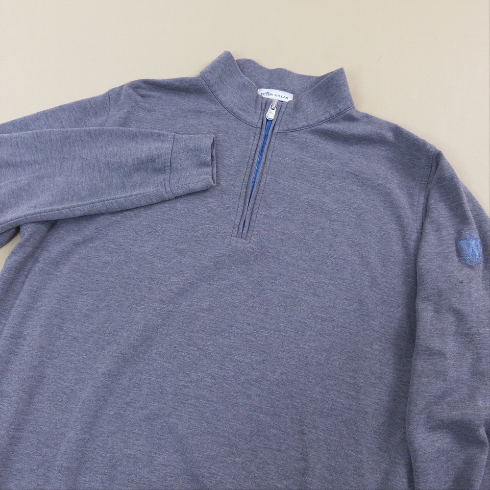 Peter Millar Quarter Zip Pullover Mens Large Gray Soft Cotton Modal Luxury Golf